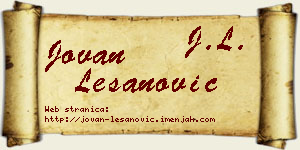 Jovan Lešanović vizit kartica